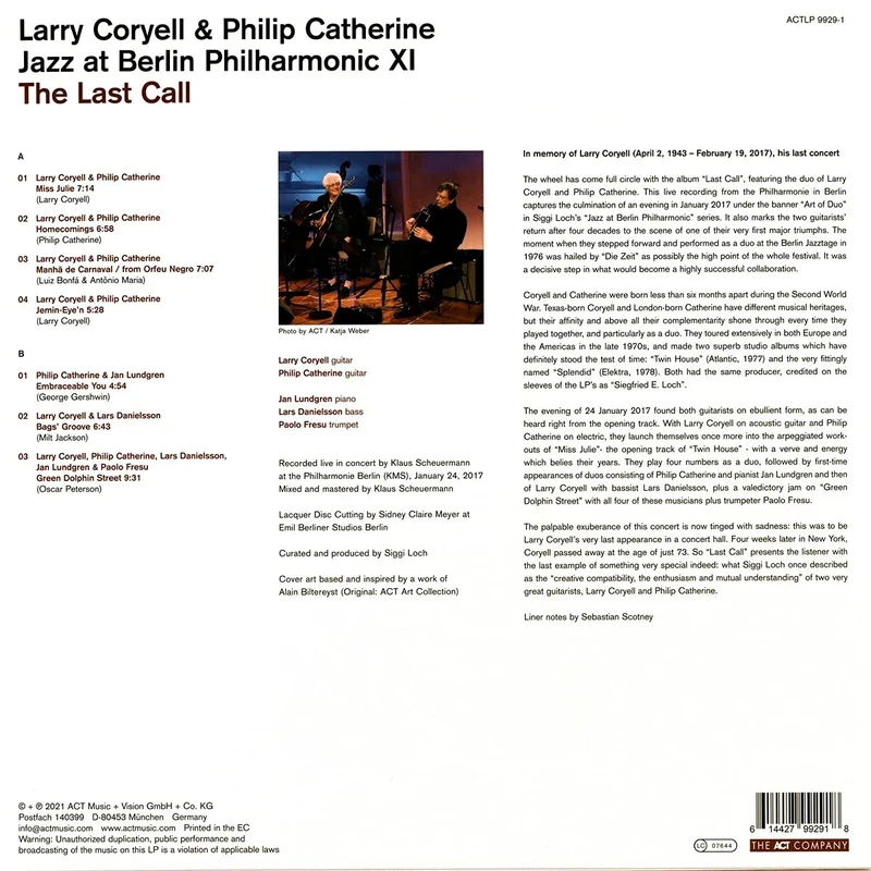 Larry Coryell & Philip Catherine | Jazz At Berlin Philharmonic XI - The Last Call