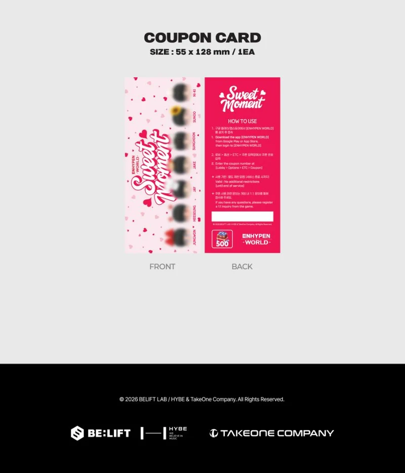 ENHYPEN - WORLD COUPON CARD COLLECTION (SWEET MOMENT VER.)