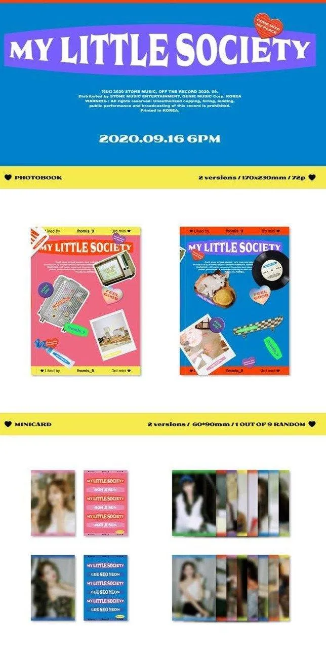 FROMIS_9 - 3rd Mini Album [MY LITTLE SOCIETY] (My Society & My Account Ver.)