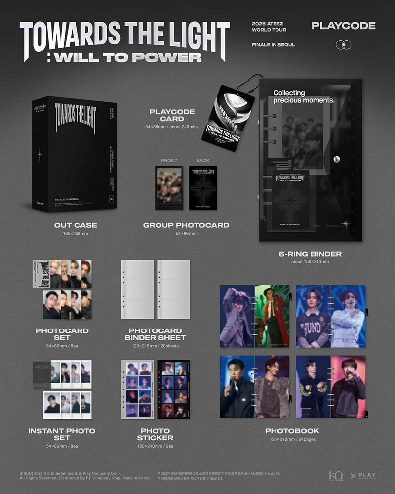 ATEEZ - 2025 WORLD TOUR 'TOWARDS THE LIGHT : WILL TO POWER' FINALE IN SEOUL (PLAYCODE) + Postcard