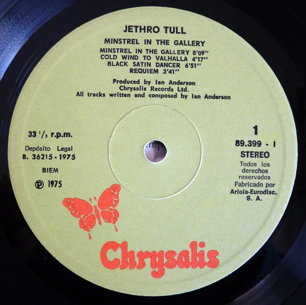 Jethro Tull ‎| Minstrel In The Gallery
