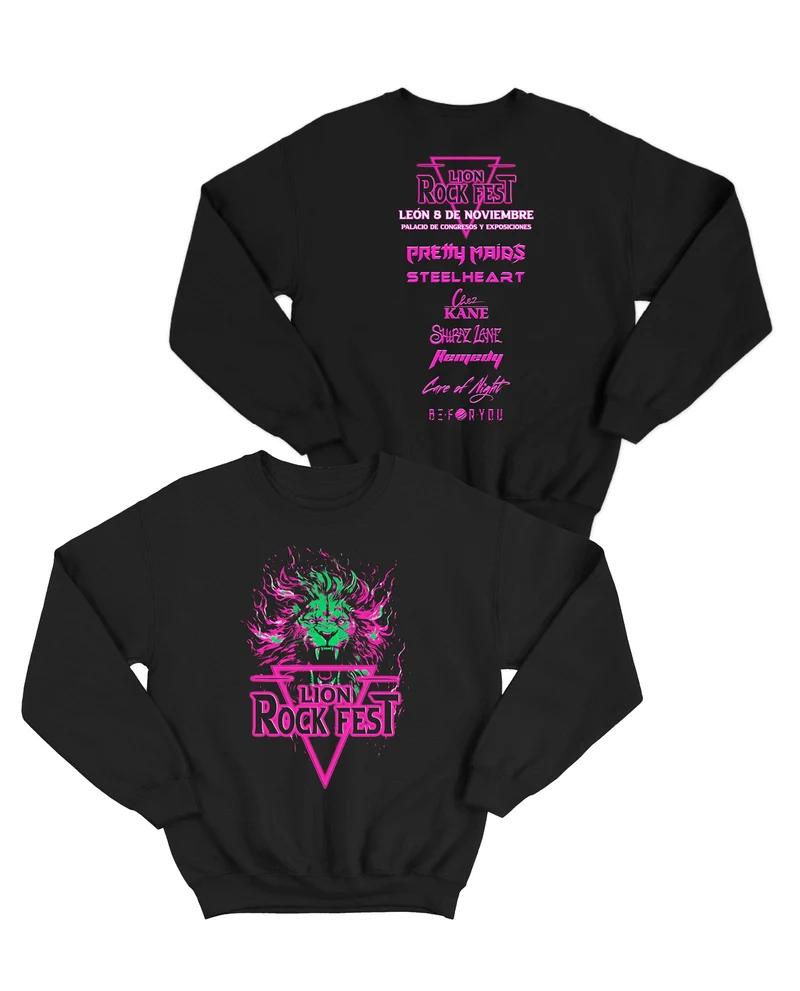 Lion Rock Fest - Sudadera Clásica Oficial Lion Rock Fest 2025 Negra