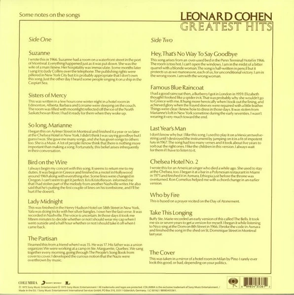 Leonard Cohen | Greatest Hits