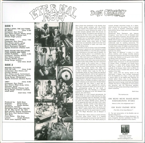 Don Cherry ‎| Eternal Now [Pink Vinyl]