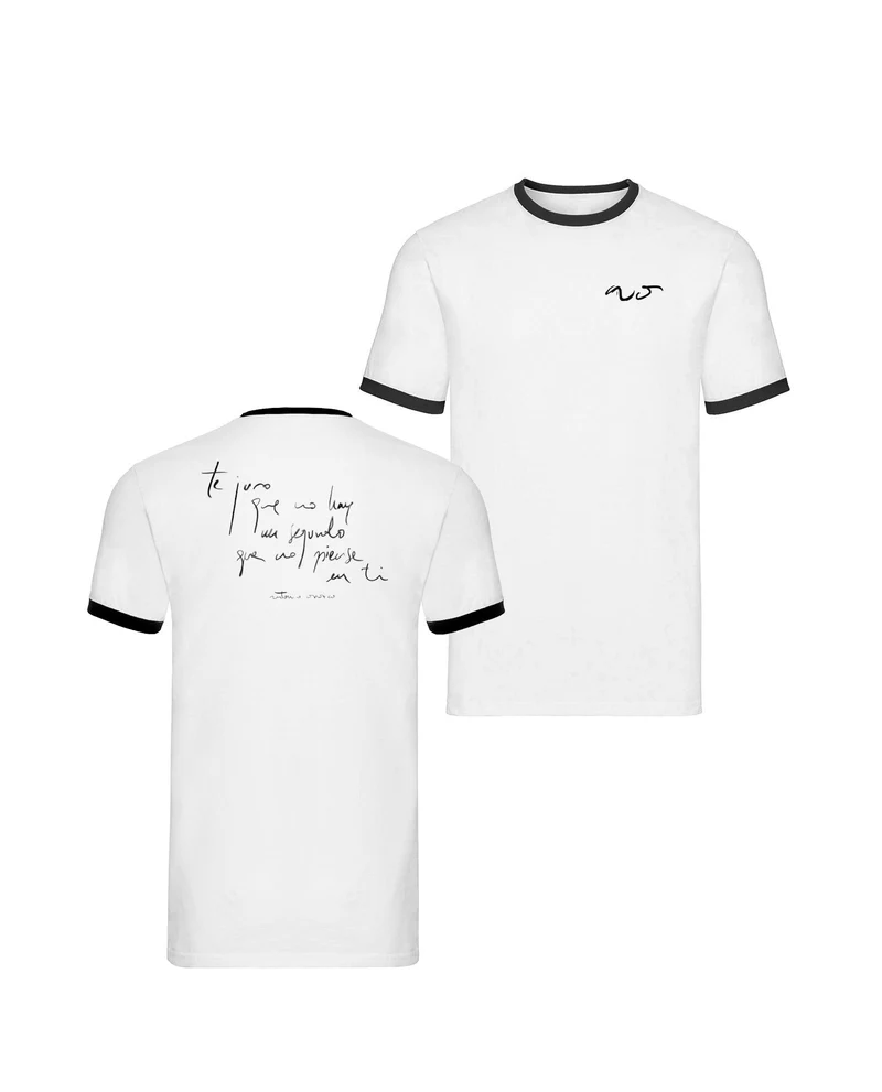 Antonio Orozco - Camiseta "Te juro que no hay segundo que no piense en ti - Manuscrito" - Bicolor