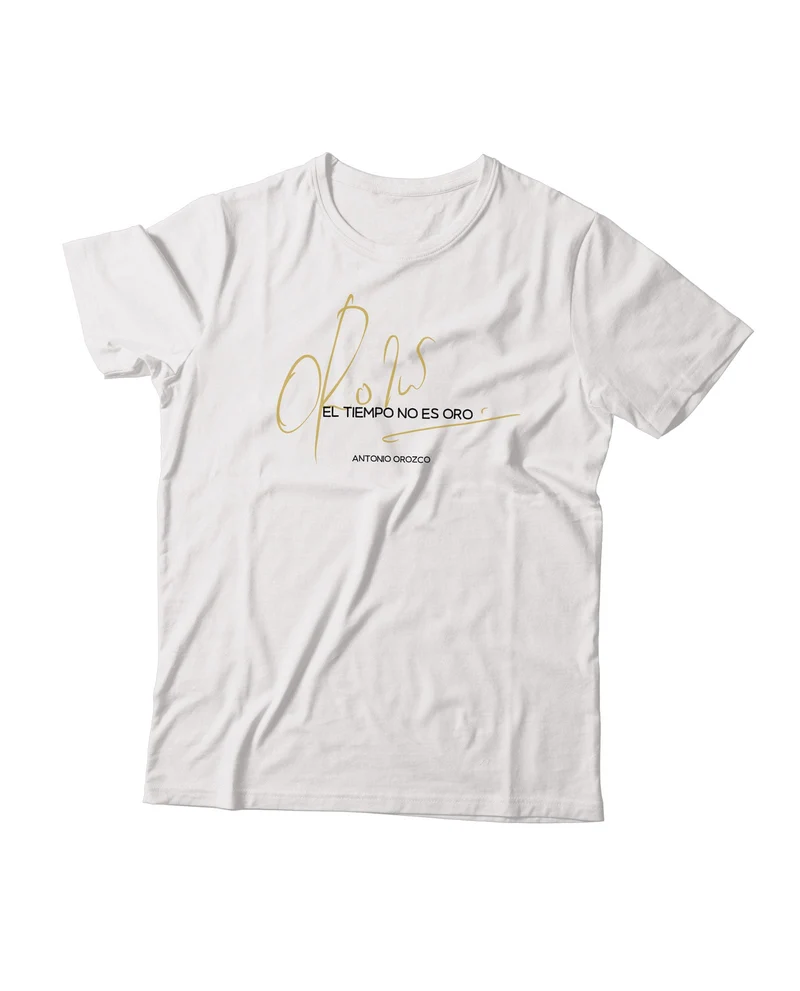 Antonio Orozco - Camiseta "El Tiempo No es Oro - Firma" - Blanca