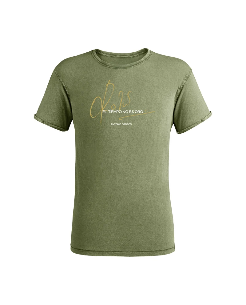Antonio Orozco - Camiseta "El Tiempo No es Oro - Firma" - Verde