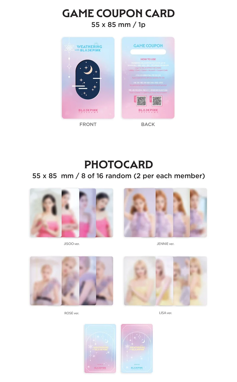 BLACKPINK - THE GAME COUPON CARD COLLECTION [WEATHERING WITH BLACKPINK]