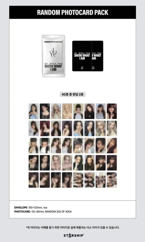 IVE - RANDOM PHOTOCARD PACK (WORLD TOUR 'SHOW WHAT I AM' OFFICIAL MD)