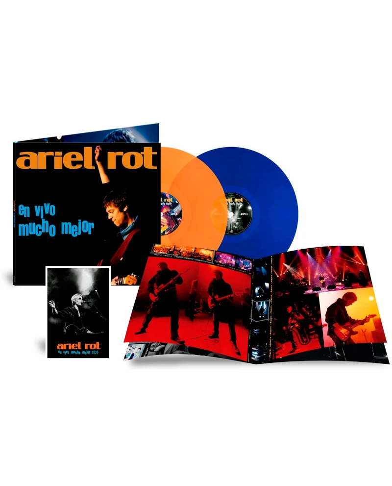 Ariel Rot - 2LP Vinilo Azul/Naranja "En vivo mucho mejor" FIRMADO