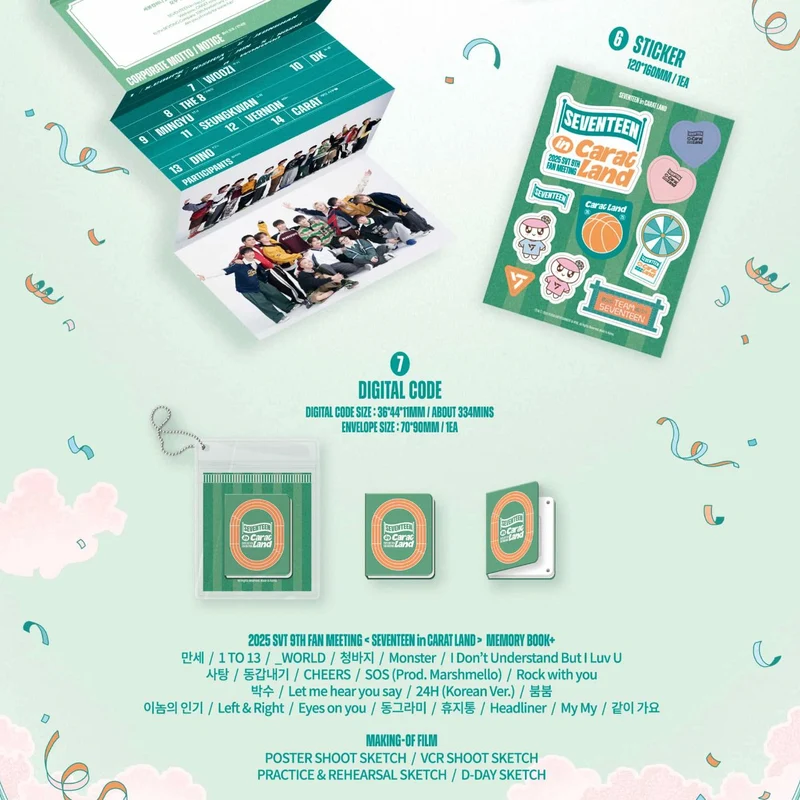 SEVENTEEN - 2025 SVT 9TH FAN MEETING SEVENTEEN IN CARAT LAND (MEMORY BOOK+) + Weverse Gift