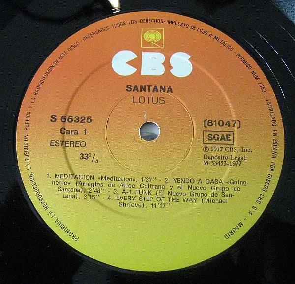 3XLP Santana ‎| Lotus [Edición 1977]