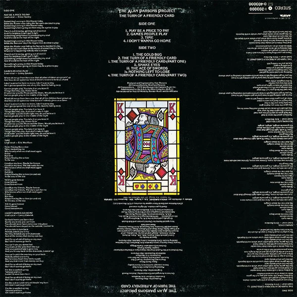 The Alan Parsons Project ‎| The Turn Of A Friendly Card