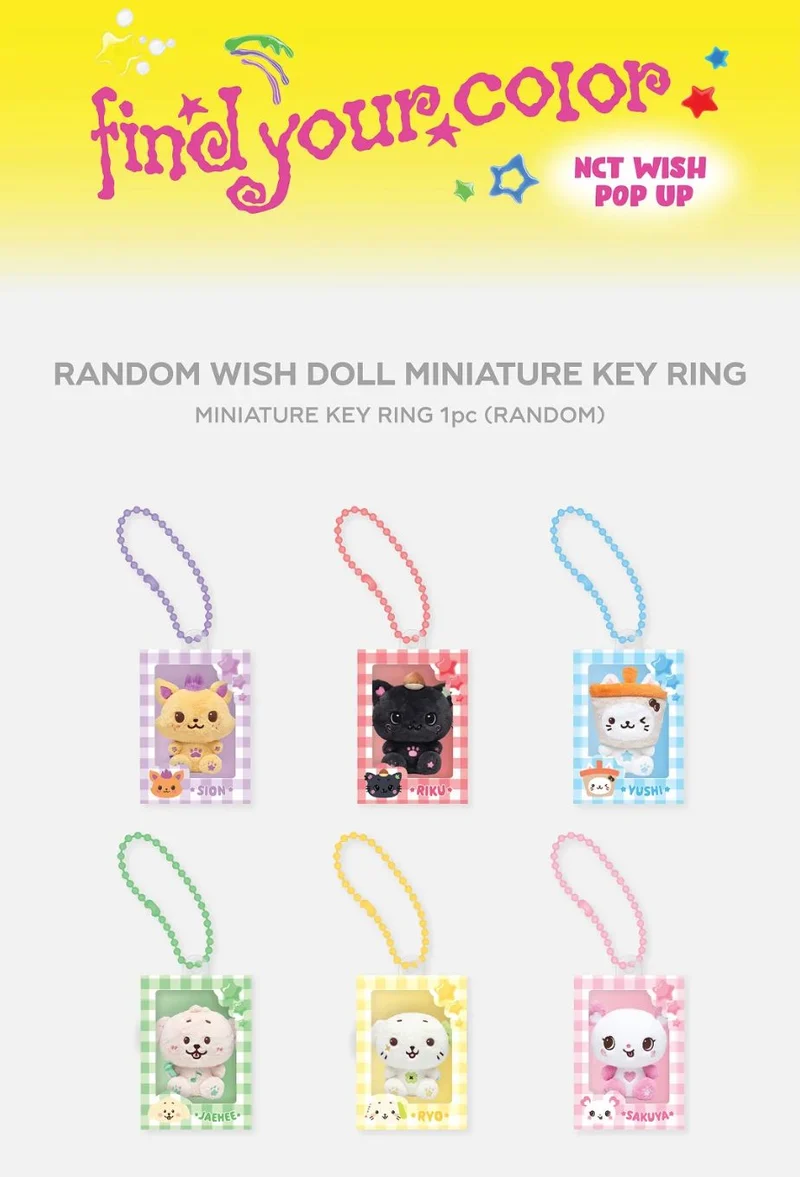 NCT WISH - RANDOM WISH DOLL MINIATURE KEY RING (FIND YOUR COLOR POP UP MD)