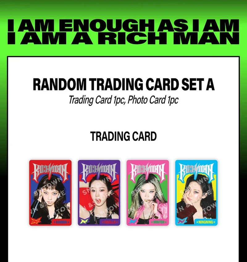 AESPA - RANDOM TRADING CARD SET (RICH MAN POP UP OFFICIAL MD)