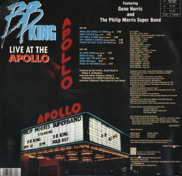 B.B. King Featuring Gene Harris And The Philip Morris Super Band | Live At The Apollo