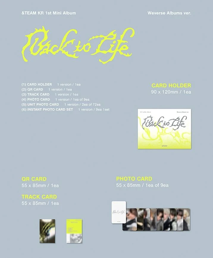 &TEAM - BACK TO LIFE (1ST KOREAN MINI ALBUM) (PHOTOCARD BOX) (WEVERSE ALBUMS VER.)