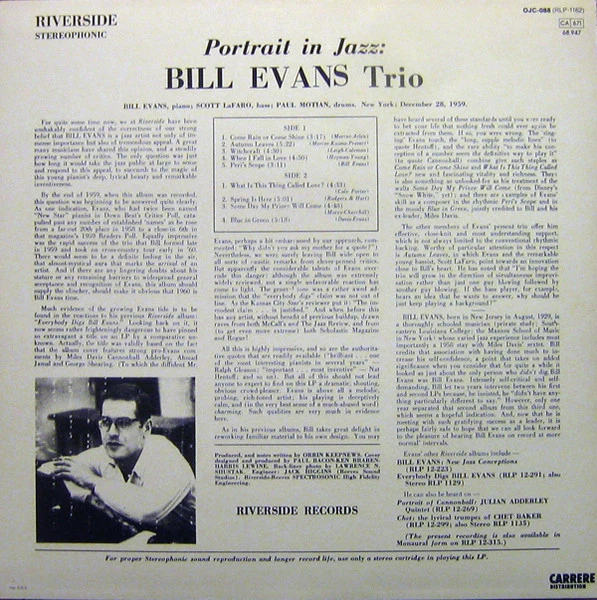 Bill Evans Trio | Portrait In Jazz