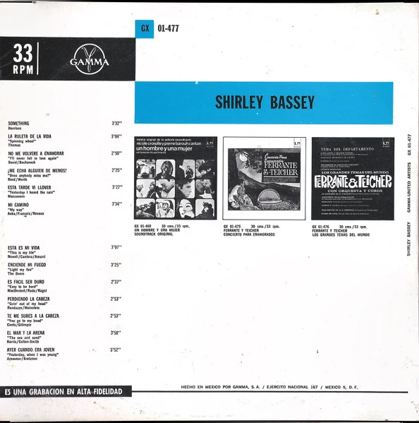 Shirley Bassey ‎| Shirley Bassey [1970]