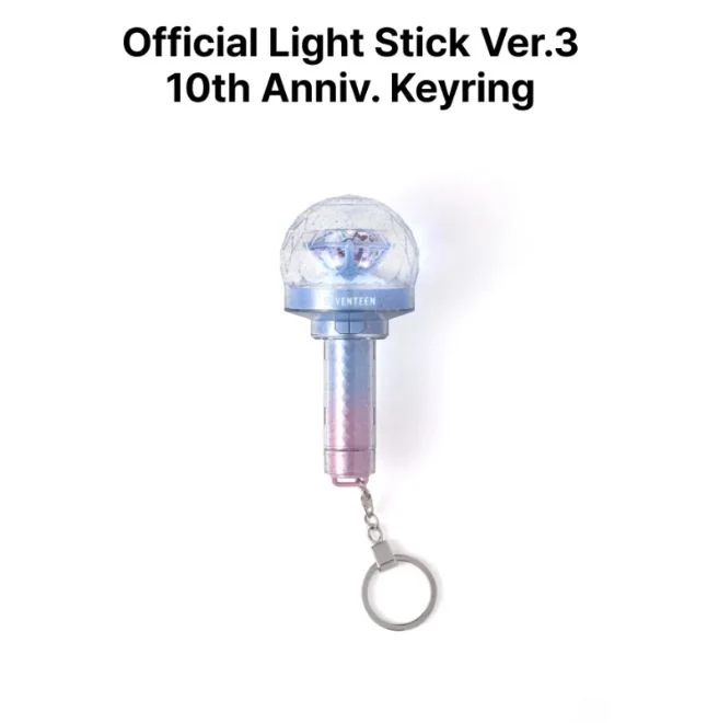 SEVENTEEN - OFFICIAL LIGHT STICK VER.3 10TH ANNIV. KEYRING (NEW_ 2025 WORLD TOUR IN INCHEON OFFICIAL MD)