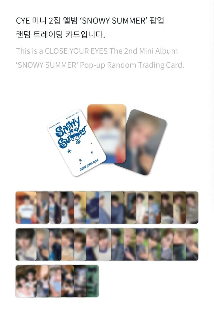 CLOSE YOUR EYES - RANDOM TRADING CARD (SNOWY SUMMER)