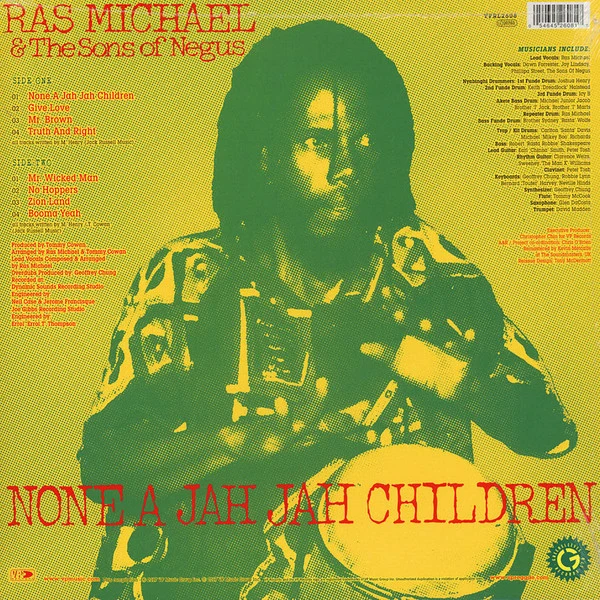 Ras Michael & The Sons Of Negus ‎– None A Jah Jah Children