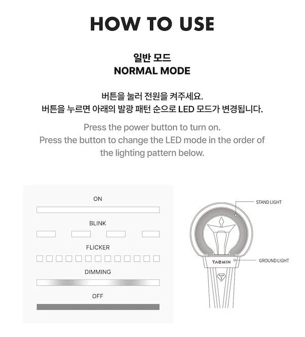 TAEMIN (SHINEE) - LIGHT STICK OFICIAL