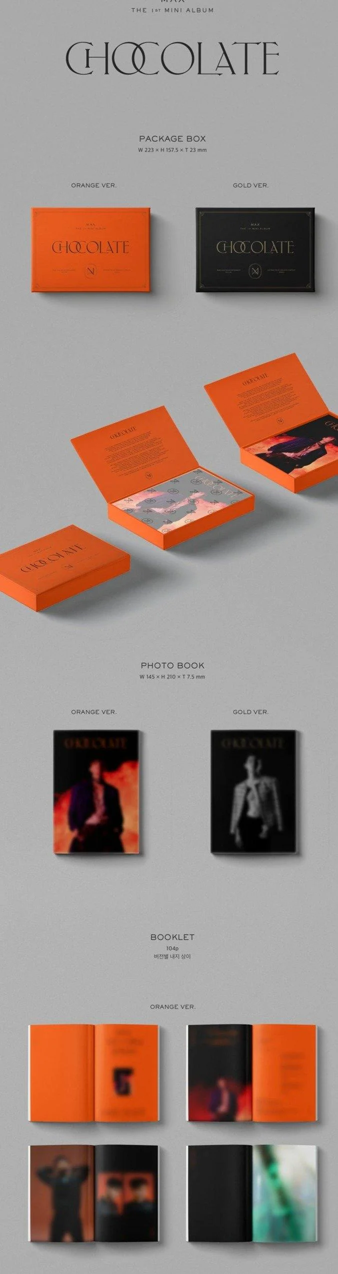 Max Chang Min - 1st Mini Album [Chocolate] (Orange / Gold Ver.)