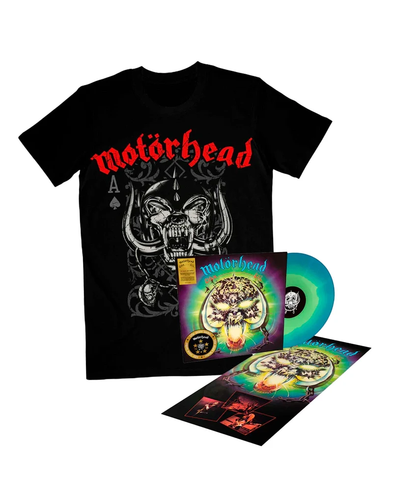 Motörhead - Pack LP Vinilo "Overkill (50th Anniversary) (Turquoise & Blue Splatter Colour Vinyl With Poster)" + Camiseta + Camiseta