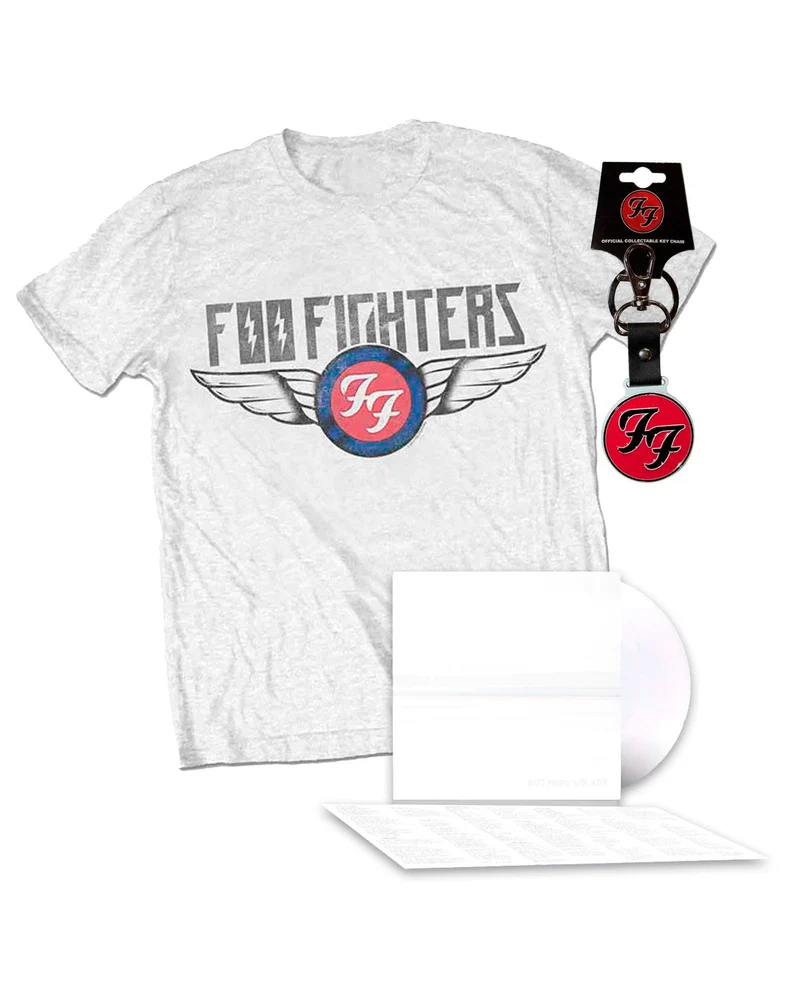 Foo Fighters - Pack LP Vinilo Blanco + Llavero + Camiseta Unisex