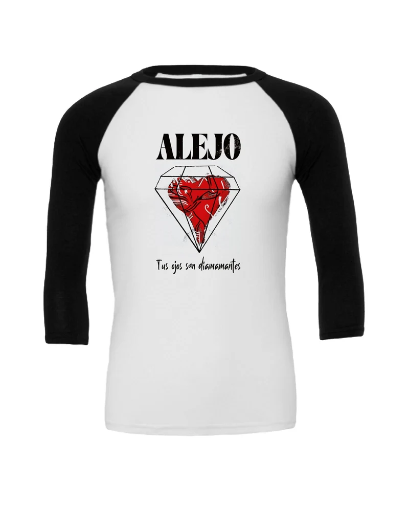 Alejo - Camiseta Manga 3/4 "Diamantes" Unisex Bicolor