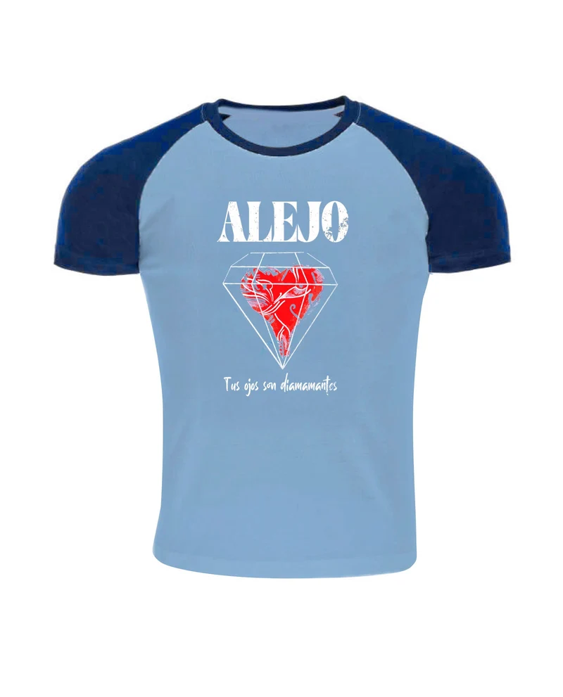 Alejo - Camiseta "Diamantes" Unisex Bicolor Azul