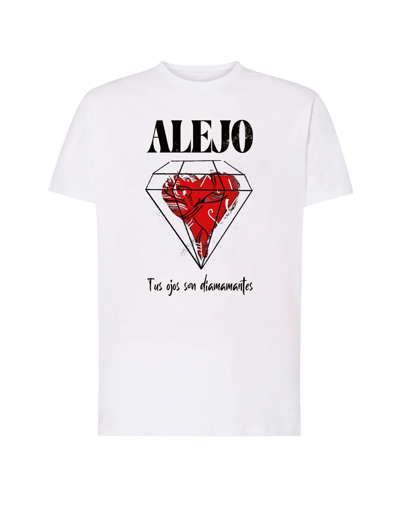 Alejo - Camiseta "Diamantes" Unisex Blanca