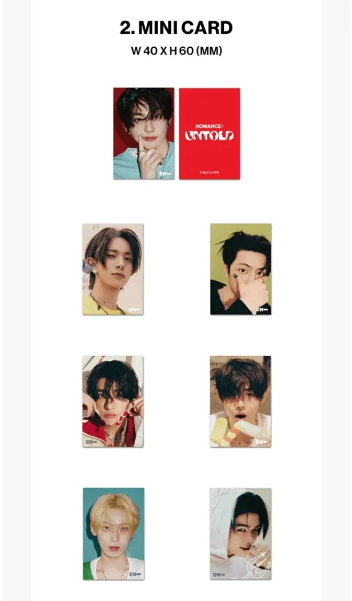 ENHYPEN - LENTICULAR MINI CARD (ROMANCE : UNTOLD OFFICIAL MD)