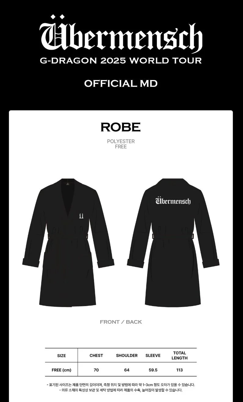 G-DRAGON - CLOTHES (2025 WORLD TOUR 'ÜBERMENSCH' OFFICIAL MD)