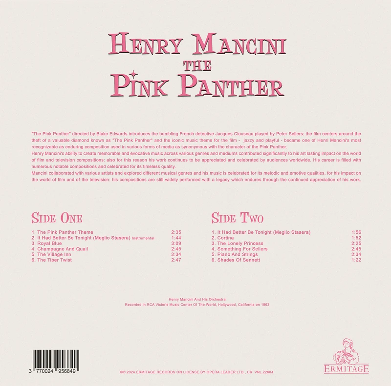 Henri Mancini “The Pink Panther” Pink Vinyl (RSD 2024)