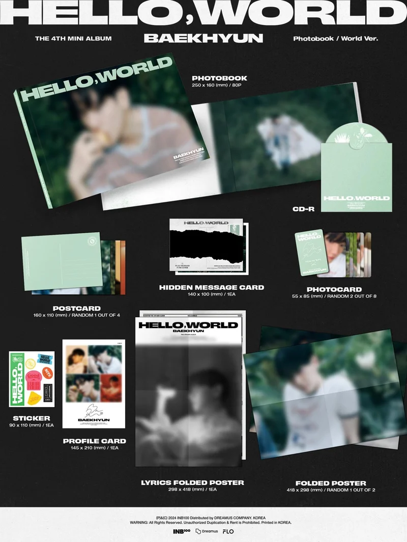 BAEKHYUN (EXO) - HELLO, WORLD (THE 4TH MINI ALBUM) PHOTOBOOK VER.
