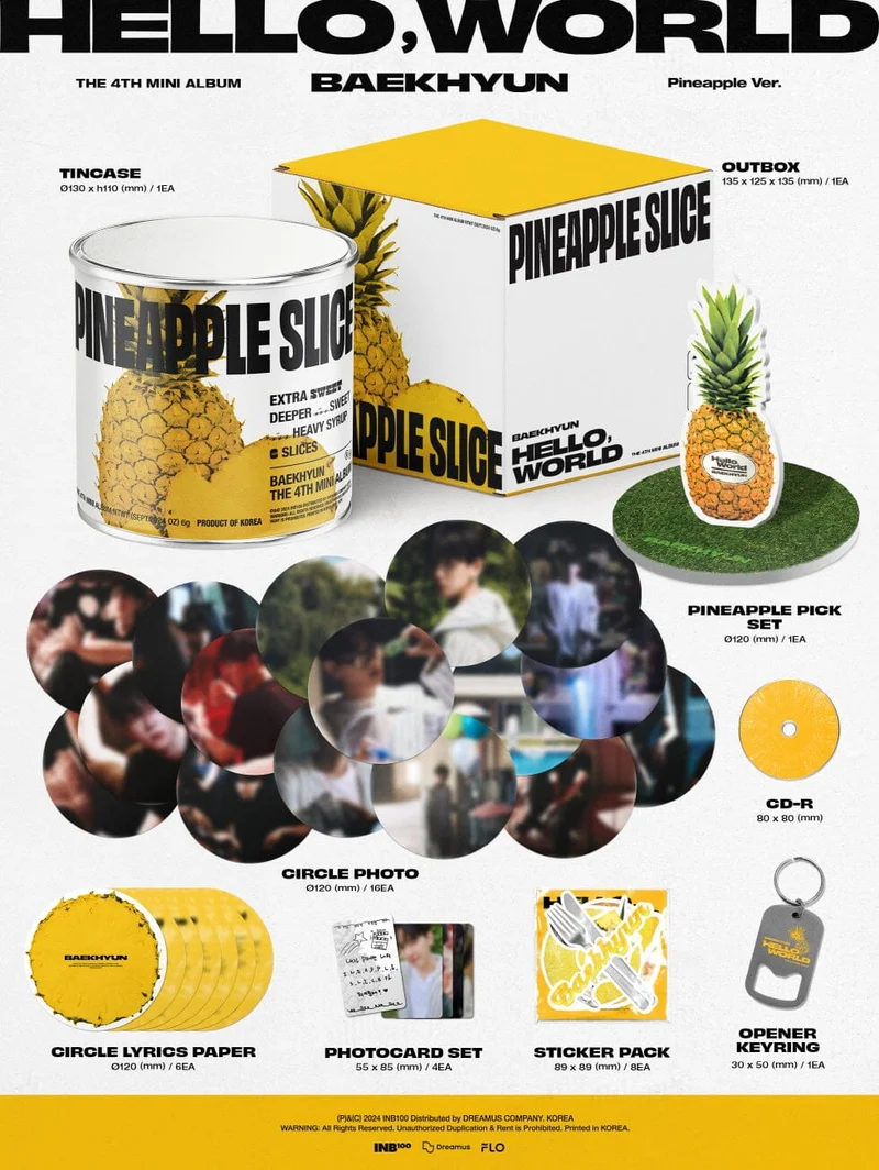 BAEKHYUN (EXO) - HELLO, WORLD (THE 4TH MINI ALBUM) PINEAPPLE VER.