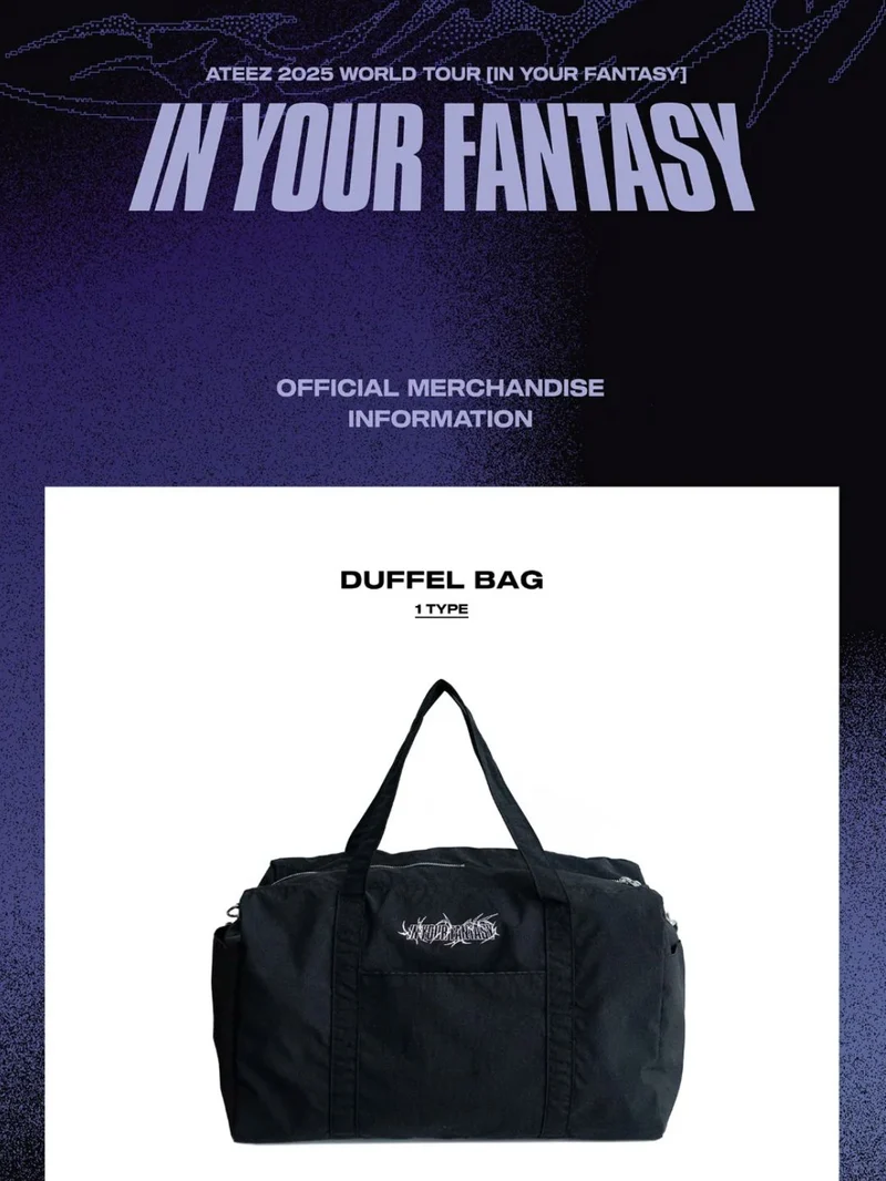 ATEEZ - SLOGAN MUFFLER & DUFFEL BAG (2025 WORLD TOUR 'IN YOUR FANTASY' IN INCHEON OFFICIAL MD)