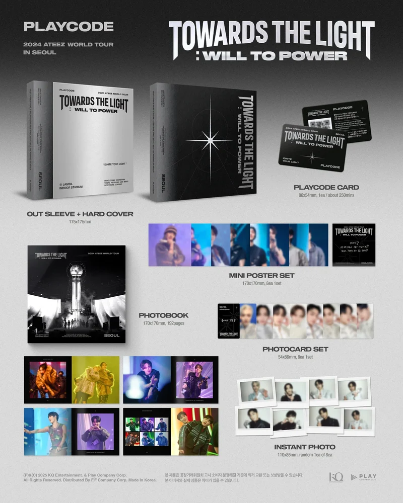 ATEEZ - 2024 WORLD TOUR 'TOWARDS THE LIGHT : WILL TO POWER' IN SEOUL (PLAYCODE) + YES24 Gift
