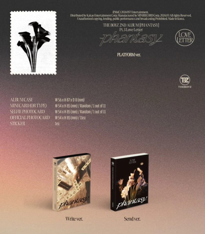 THE BOYZ - PHANTASY PT.3 "LOVE LETTER" PLATFORM VER.