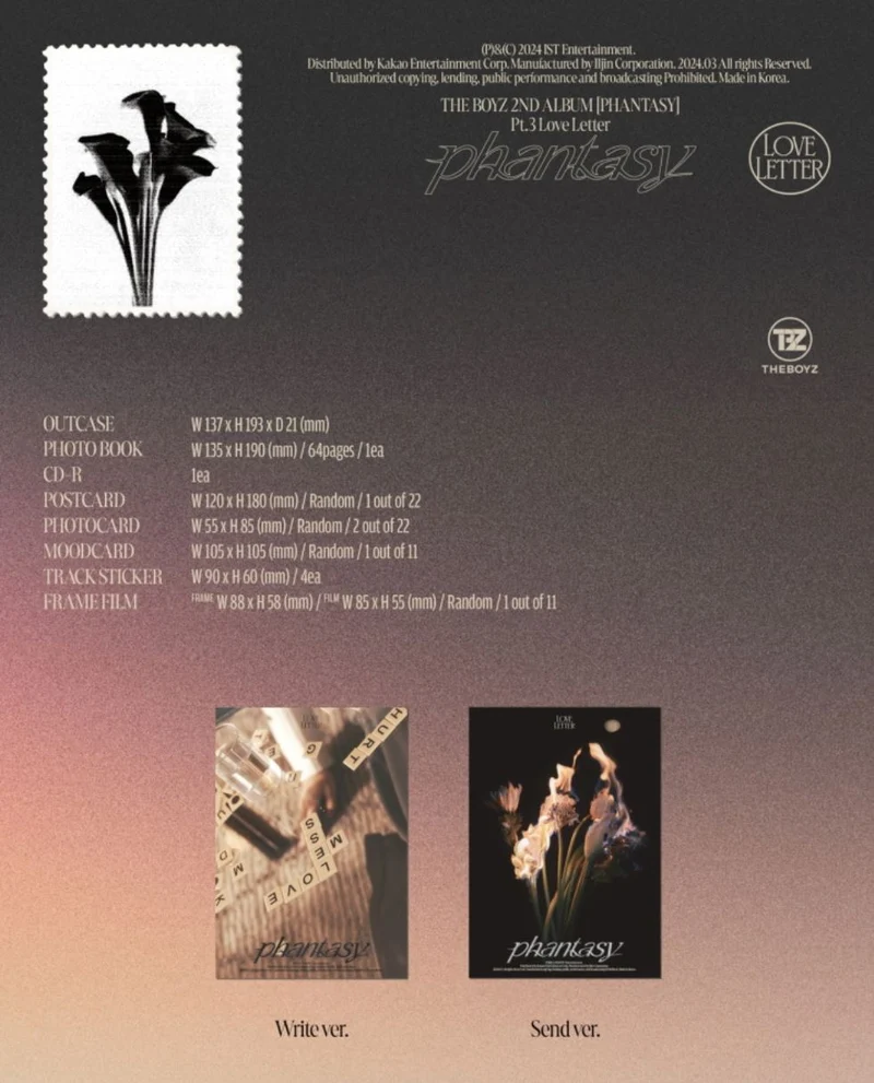 THE BOYZ - PHANTASY PT.3 "LOVE LETTER" STANDARD VER.