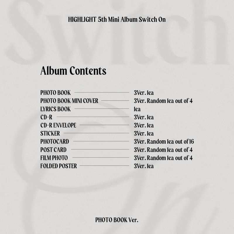 HIGHLIGHT - SWITCH ON (THE 5TH MINI ALBUM)