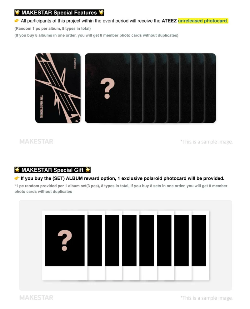 ATEEZ - THE WORLD EP.FIN : WILL (2ND FULL ALBUM) + Makestar Photocard