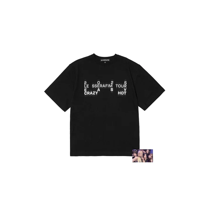 [LE SSERAFIM] 2025 TOUR : EASY CRAZY HOT : S/S T-Shirt (Black)