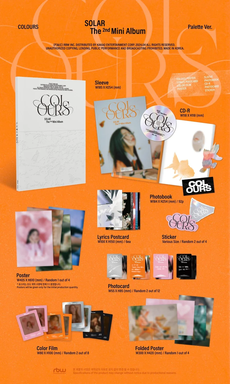 SOLAR (MAMAMOO) - COLOURS (THE 2ND MINI ALBUM) PALETTE VER.