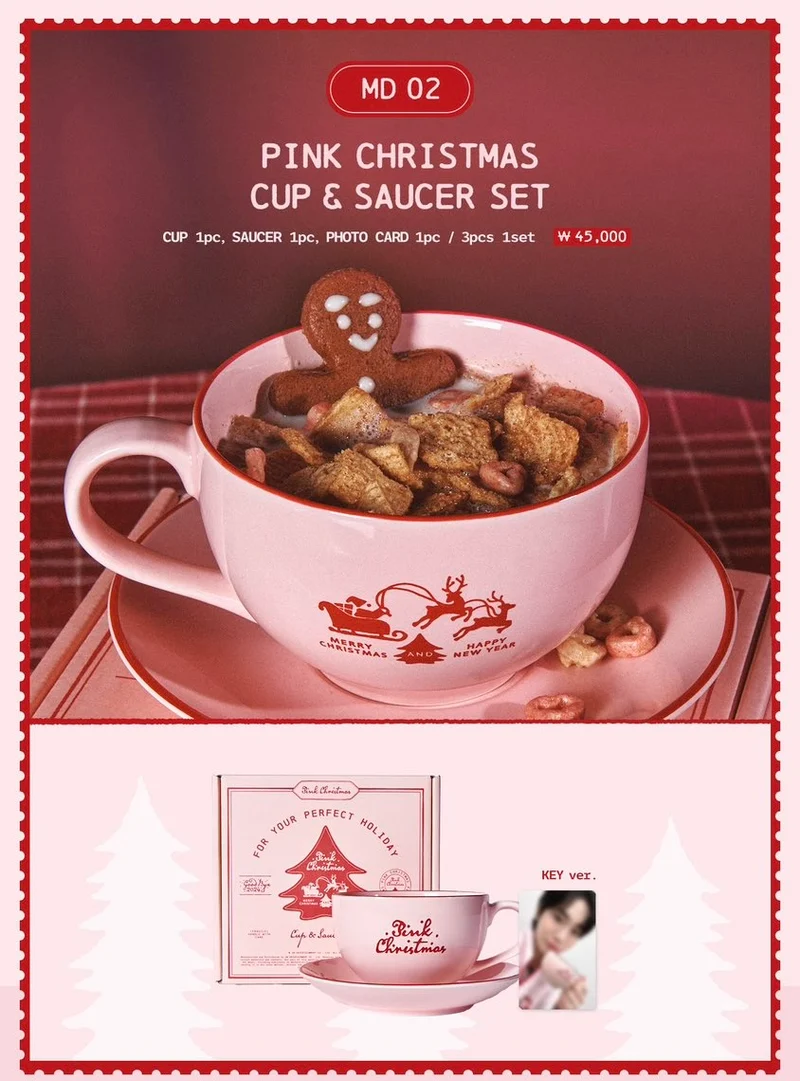 [SMTOWN] 2024 Pink Christmas Cup & Saucer Set