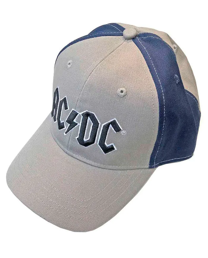 AC/DC - Gorra Azul y Gris "Black Logo" Logo Bordado
