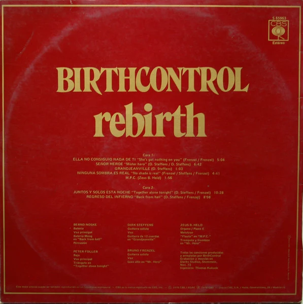 Birthcontrol | Rebirth = Renacimiento