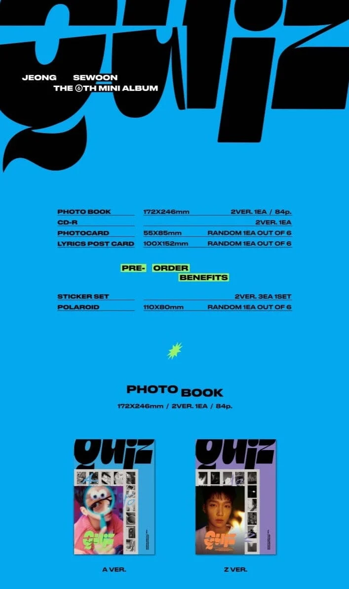 JEONG SE WOON - QUIZ (THE 6TH MINI ALBUM)